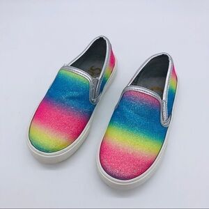 SAM EDELMAN-GIRLS CELINA RAINBOW SLIP-ONS SIZE 7